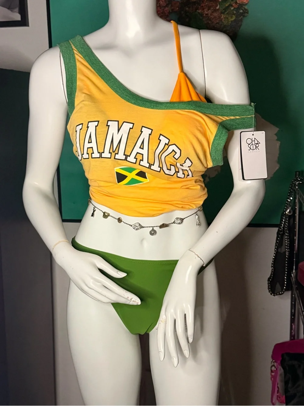 Cupshe Green Yellow Bikini
